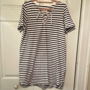 L.O.G.G Striped Lace-Up Dress